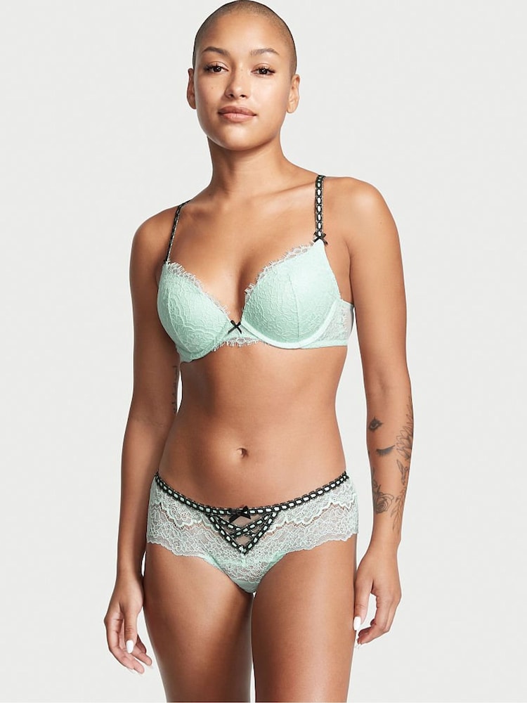 Victoria's Secret Opal Blue Lace Lightly Lined Demi Bra - Image 1 of 4