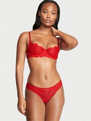 Victoria's Secret Lipstick Red Cheeky Lace Knickers - Image 1 of 3