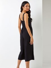 Roman Black Wide Leg Culotte Jumpsuit - Image 2 of 5