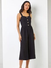 Roman Black Wide Leg Culotte Jumpsuit - Image 3 of 5
