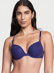 Victoria's Secret Night Ocean Blue Lace Push Up Bra - Image 1 of 1