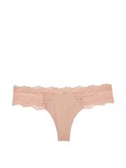 Victoria's Secret Evening Blush Pink Lace Trim Thong Knickers - Image 3 of 3