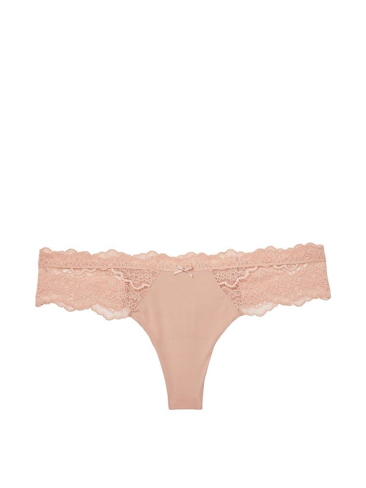 Victoria's Secret Evening Blush Pink Lace Trim Thong Knickers - Image 3 of 3 Victoria's Secret Evening Blush Pink Lace Trim Thong Knickers - Image 3 of 3