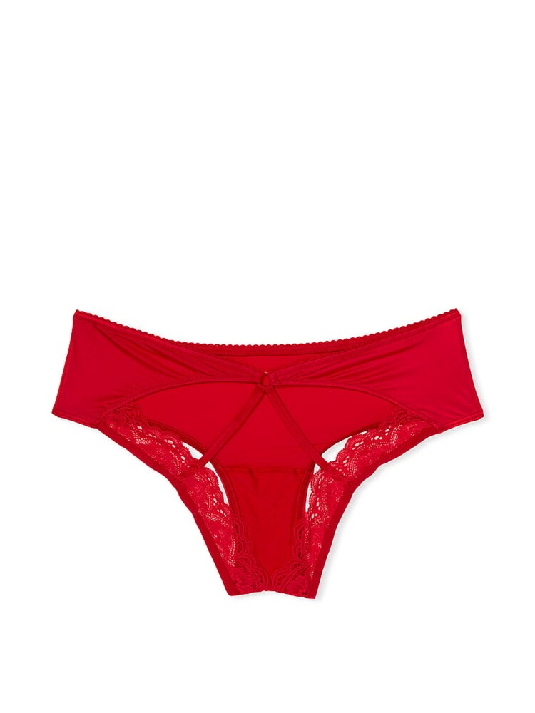 Victoria's Secret Lipstick Red Lace Trim Cheeky Knickers - Image 5 of 5