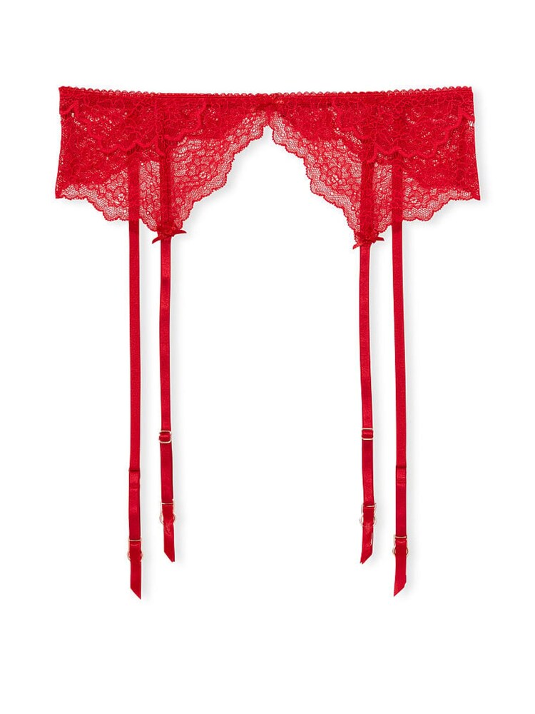 Victoria's Secret Lipstick Red Lace Suspenders - Image 1 of 1