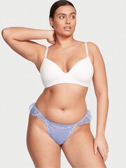 Victoria's Secret Morning Sky Blue Lace Thong Knickers - Image 1 of 3