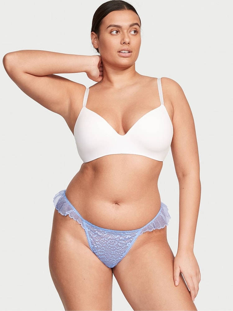 Victoria's Secret Morning Sky Blue Lace Thong Knickers - Image 1 of 3