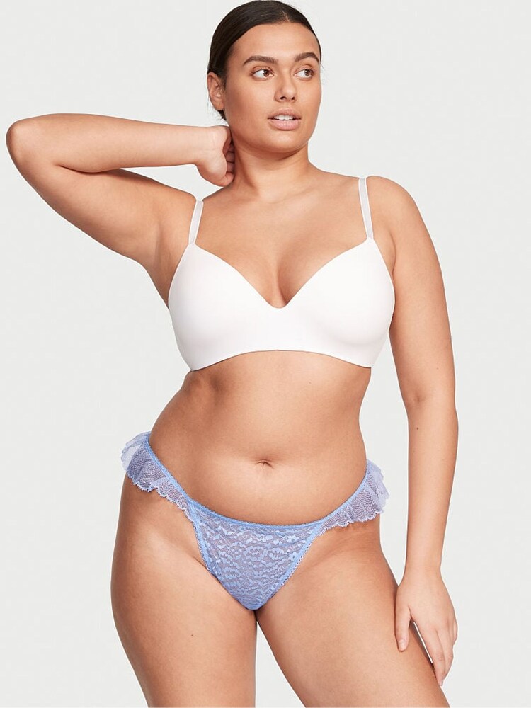 Victoria's Secret Morning Sky Blue Lace Thong Knickers - Image 1 of 3 Victoria's Secret Morning Sky Blue Lace Thong Knickers - Image 1 of 3