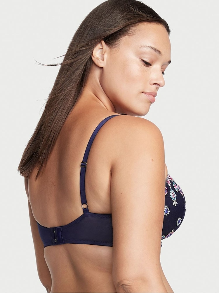 Victoria's Secret Noir Navy Embroidery Blue Embroidered Lightly Lined Demi Bra - Image 2 of 3