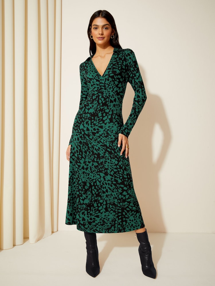 Long Sleeve Midi Wrap Dress Petite Buy Friends Like These Green
