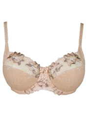Pour Moi Brown Sofia Embroidered Side Support Bra - Image 4 of 5