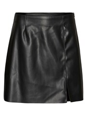 NOISY MAY Black Leather Look Mini Skirt with Slit Detail - Image 4 of 4