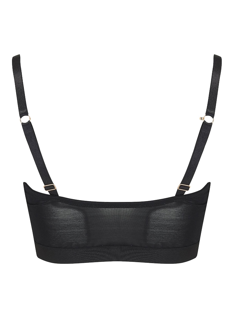 Pour Moi Black Bralette India Front Fastening Underwired Bralette - Image 5 of 5