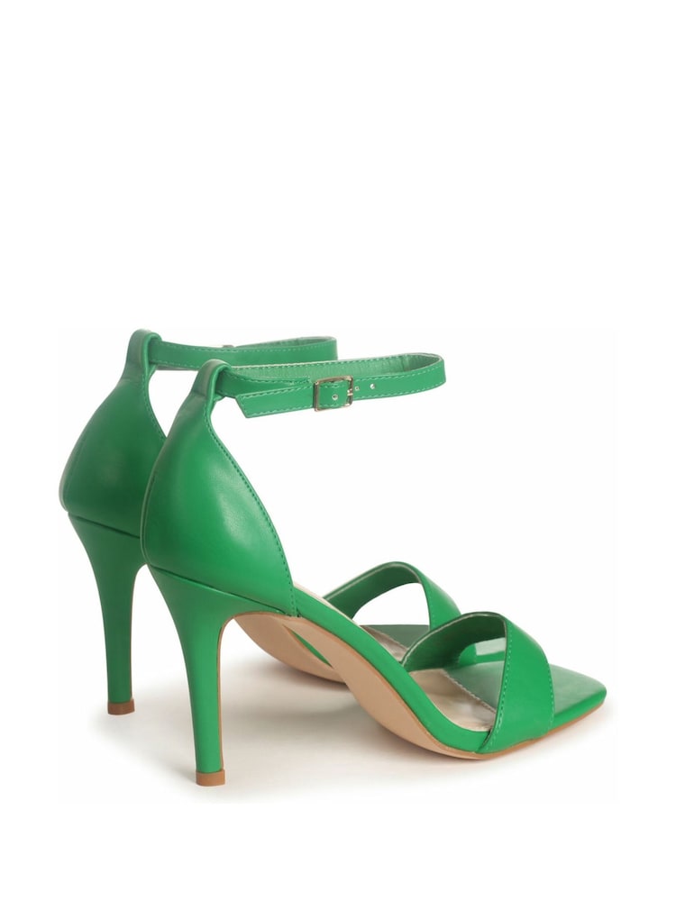 Linzi Green Faux Leather Kimmy Open Back Barely There Stiletto Sandal - Image 4 of 4