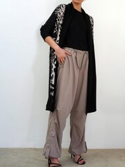 Religion Brown Long Line Soft Cotton Glitch Cardigan With Animal Pattern - Image 2 of 5