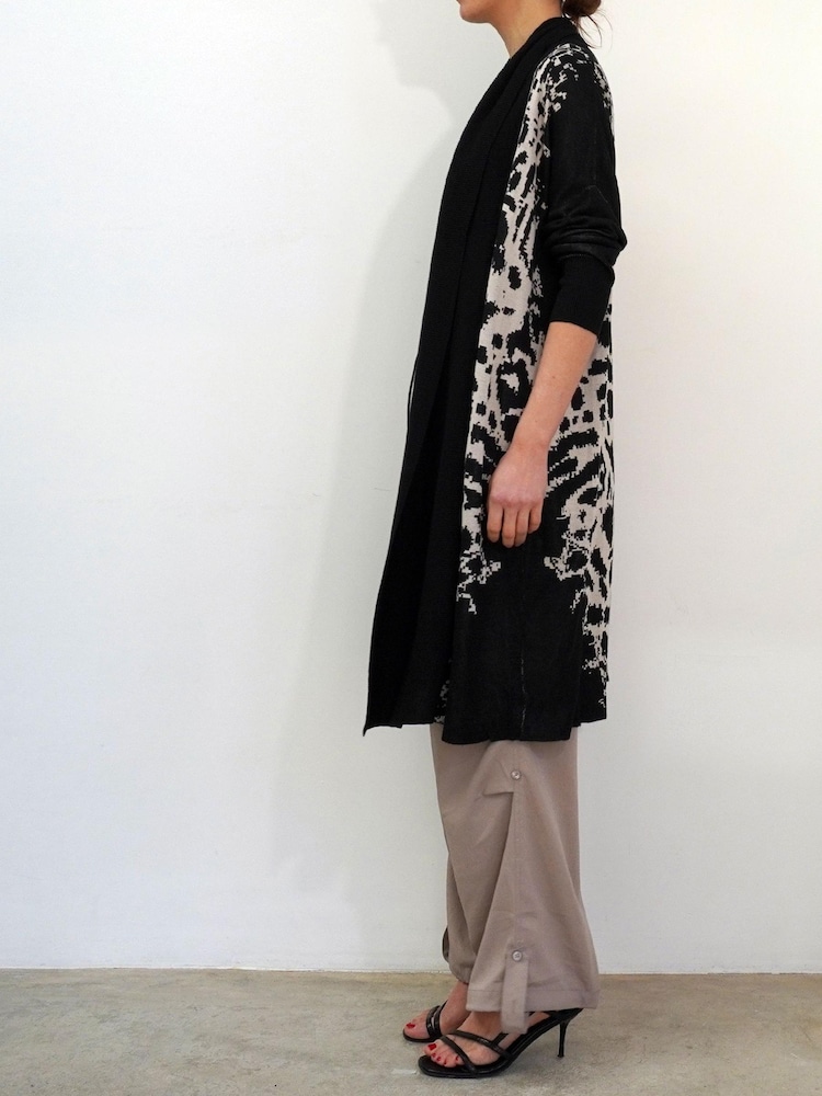 cardigan Religion Long glitch en coton doux à motif Animal - Image 3 of 5