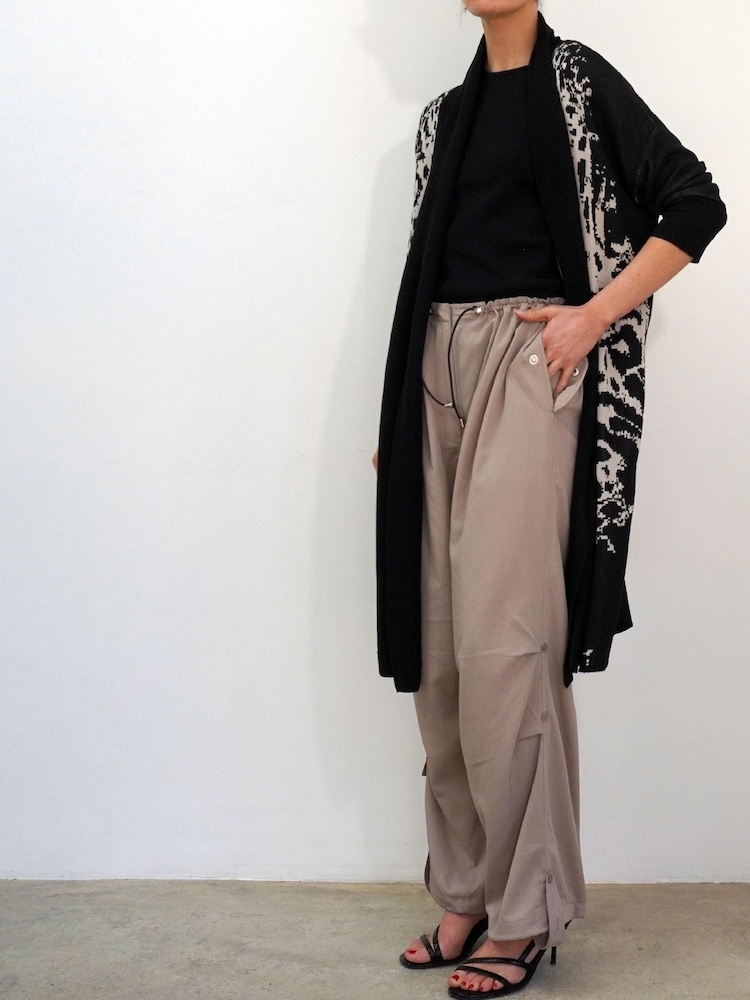 Religion Brown Long Line Soft Cotton Glitch Cardigan With Animal Pattern - Image 5 of 5