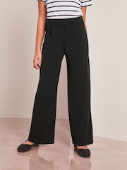 Lipsy Black Scuba Wide Leg Trousers - Image 1 of 4
