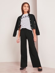 Lipsy Black Scuba Wide Leg Trousers - Image 2 of 4