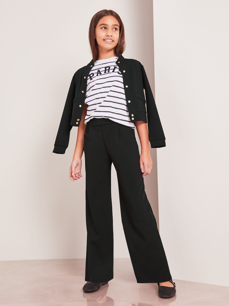 Lipsy Black Scuba Wide Leg Trousers - Image 2 of 4