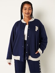 Victoria's Secret PINK Blue Varsity Fleece Jacket - Image 1 of 3