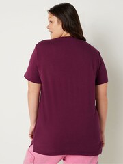 Victoria's Secret PINK Rich Maroon Pink Graphic Cotton Short Sleeve Campus T-Shirt - Image 2 of 4