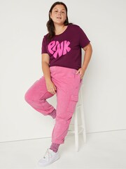 Victoria's Secret PINK Rich Maroon Pink Graphic Cotton Short Sleeve Campus T-Shirt - Image 3 of 4