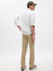 Gap Beige Straight Fit Stretch Essential Chino Trousers - Image 3 of 7