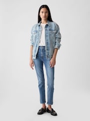 Gap Mid Blue High Waisted  Stretch Ankle Length Vintage Slim Jeans - Image 1 of 4