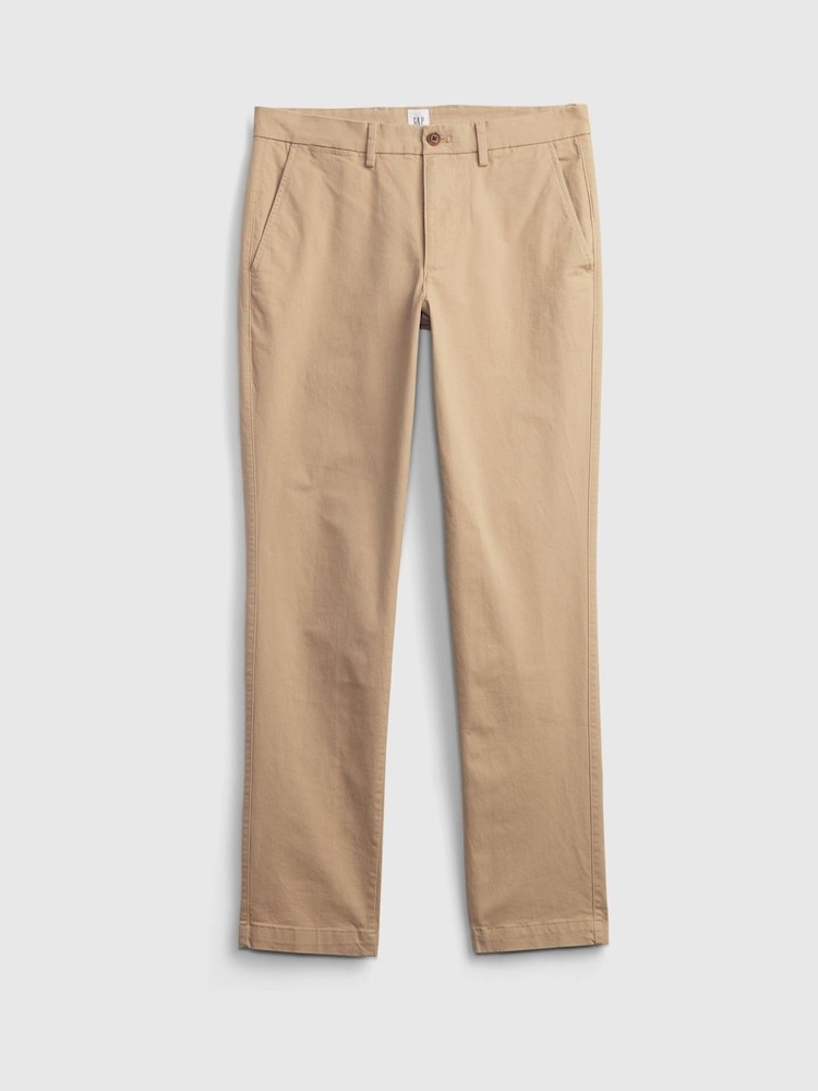 Gap Beige Slim Fit Stretch Essential Chino Trousers - Image 6 of 7