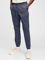 Gap Grey Blue Slim Cuffed Casual Twill Trousers With Stretch - Image 1 of 1