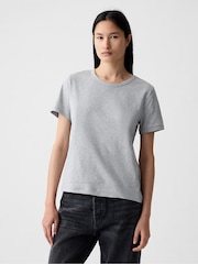 Gap Light Grey Vintage 100% Organic Cotton Crew Neck Short Sleeve T-Shirt - Image 4 of 7