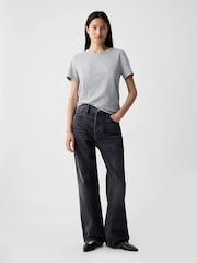 Gap Light Grey Vintage 100% Organic Cotton Crew Neck Short Sleeve T-Shirt - Image 6 of 7