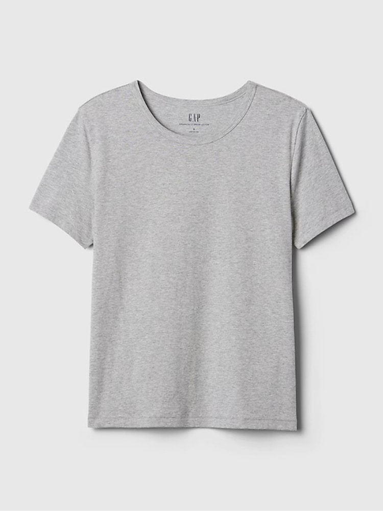 Gap Light Grey Vintage 100% Organic Cotton Crew Neck Short Sleeve T-Shirt - Image 7 of 7
