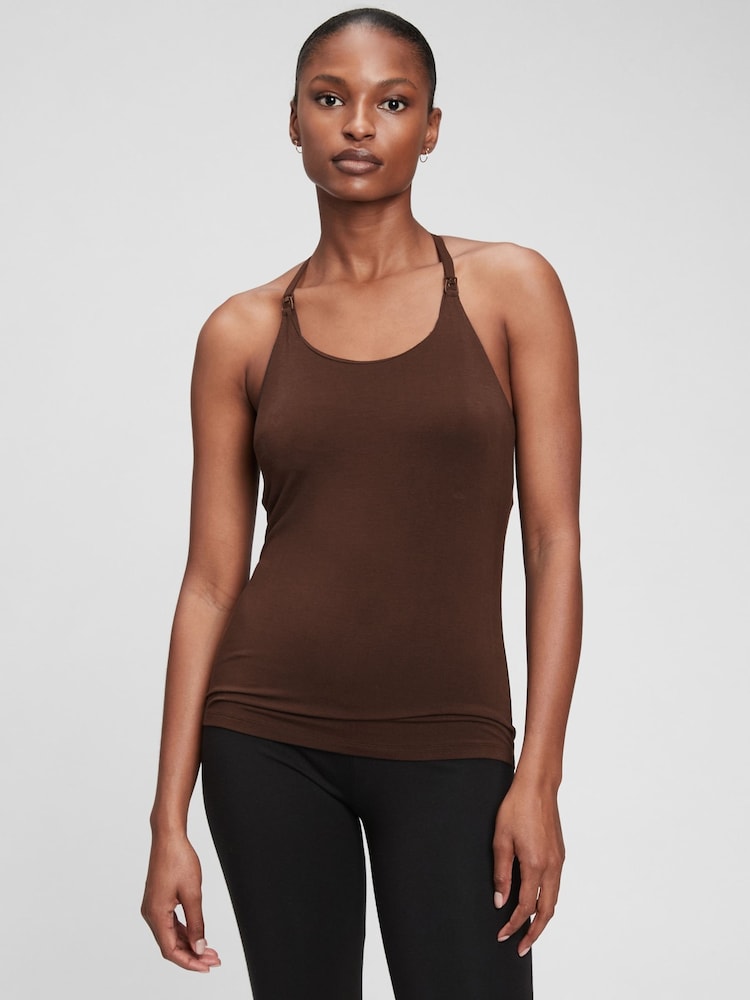 Gap Brown Maternity Nursing Halterneck Cami Top - Image 1 of 1
