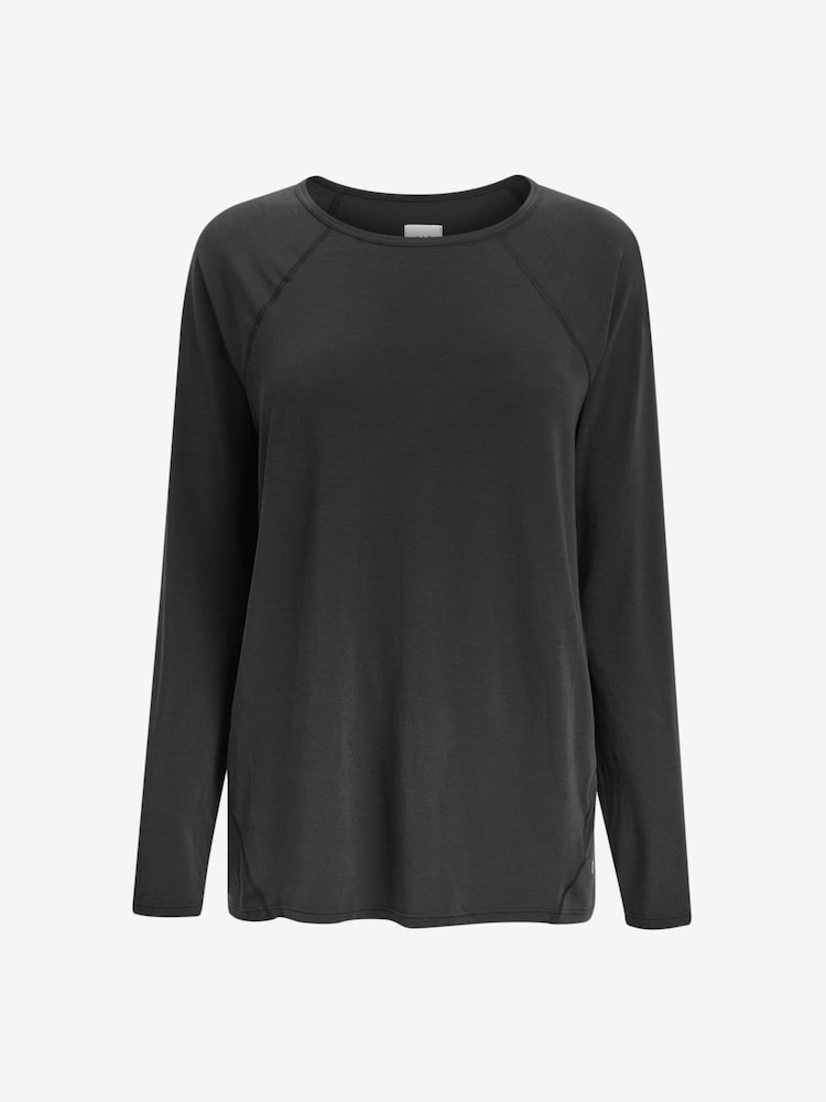 Gap Black Maternity Breathable Long Sleeve Crew Neck T-Shirt - Image 2 of 2