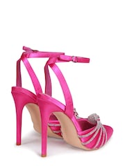 Linzi Fuchsia Pink Illuminate Court Style Heel With Knotted Diamante Trim - Image 4 of 4