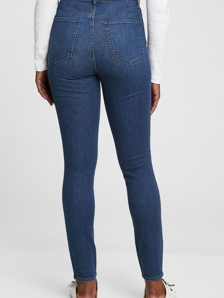 Gap Dark Wash Blue High Waisted True Skinny Jeans - Image 2 of 3 Gap Dark Wash Blue High Waisted True Skinny Jeans - Image 2 of 3