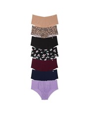 Victoria's Secret Black/Nude/Blue/Purple Cheeky 7 Pack Knickers - Image 1 of 2