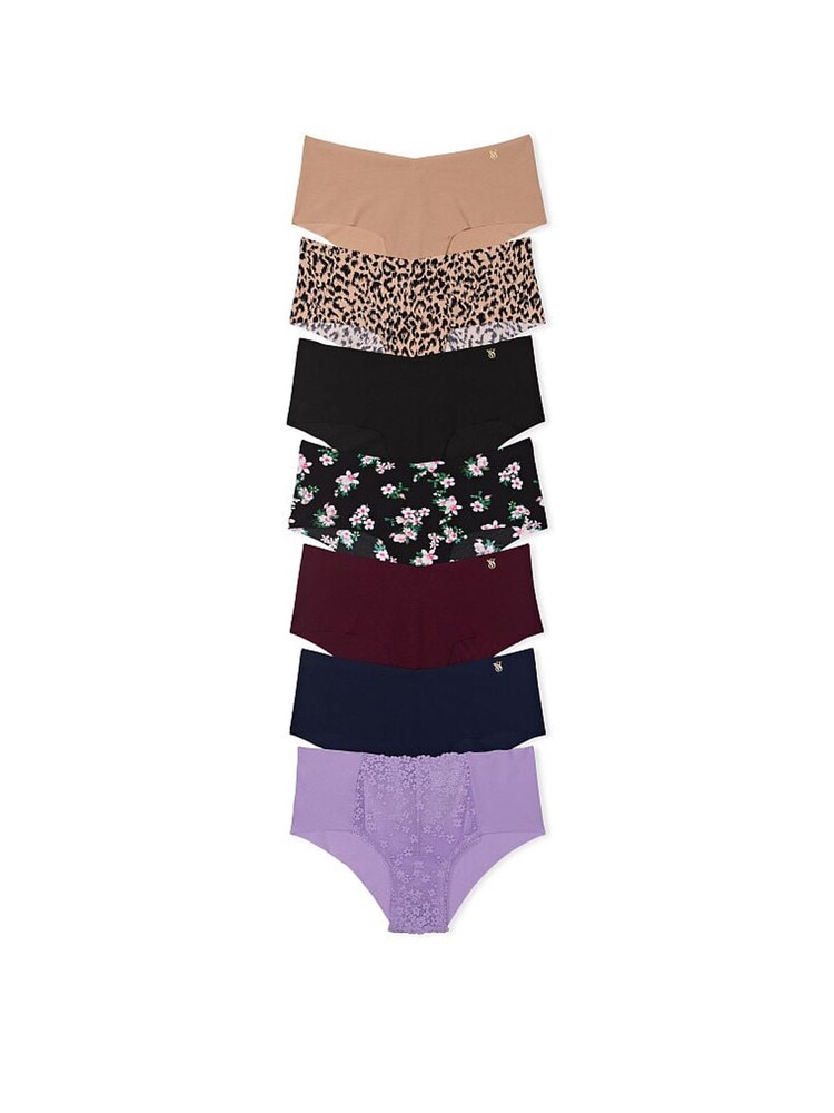 Victoria's Secret Black/Nude/Blue/Purple Cheeky 7 Pack Knickers - Image 1 of 2
