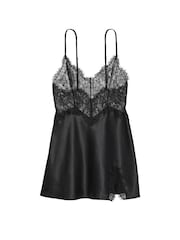Victoria's Secret Black Satin Lace Slip Dress - Image 3 of 3