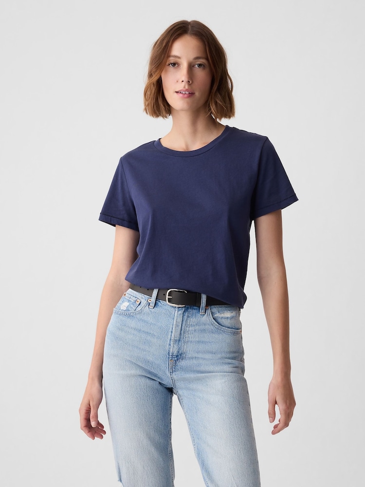 Gap Navy Blue Crew Neck Vintage Short Sleeve T-Shirt - Image 2 of 5