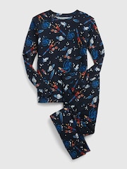 Gap Blue Space Print Long Sleeve Pyjama Set - Image 1 of 2