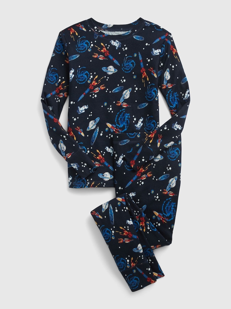 Gap Blue Space Print Long Sleeve Pyjama Set - Image 1 of 2
