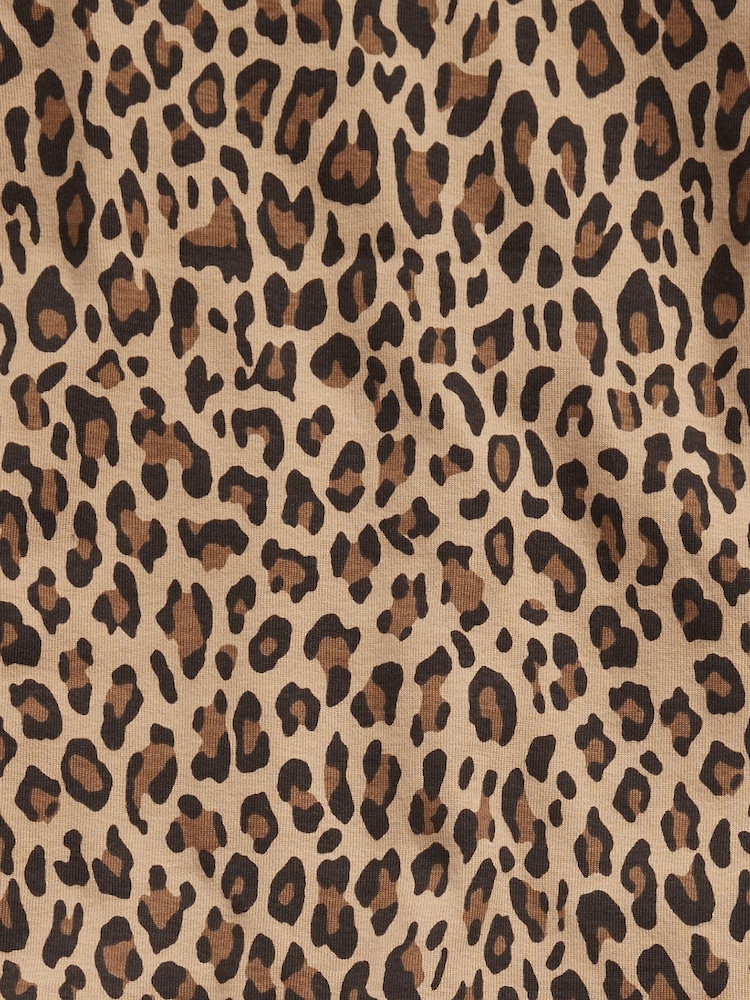 Gap Brown Leopard Leopard Print Long Sleeve Pyjama Set - Image 2 of 2