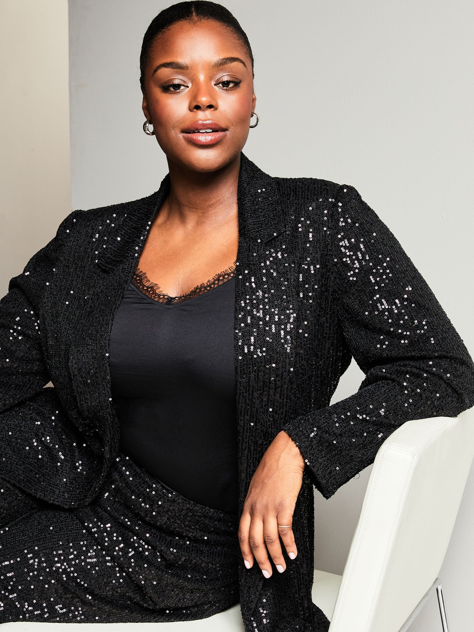 Sequin longline blazer on sale
