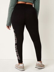 Victoria's Secret PINK Pure Black with Plaid Logo Cotton High Waist Leggings - Image 2 of 4