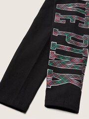 Victoria's Secret PINK Pure Black with Plaid Logo Cotton High Waist Leggings - Image 4 of 4