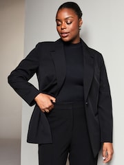 Lipsy Black Curve Tailored Single Breasted Blazer - Image 1 of 4