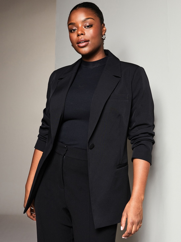 Lipsy Black Curve Tailored Single Breasted Blazer - Image 4 of 4